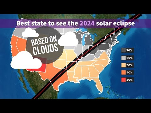 Which is the best state to see the 2024 solar eclipse... based on clouds?